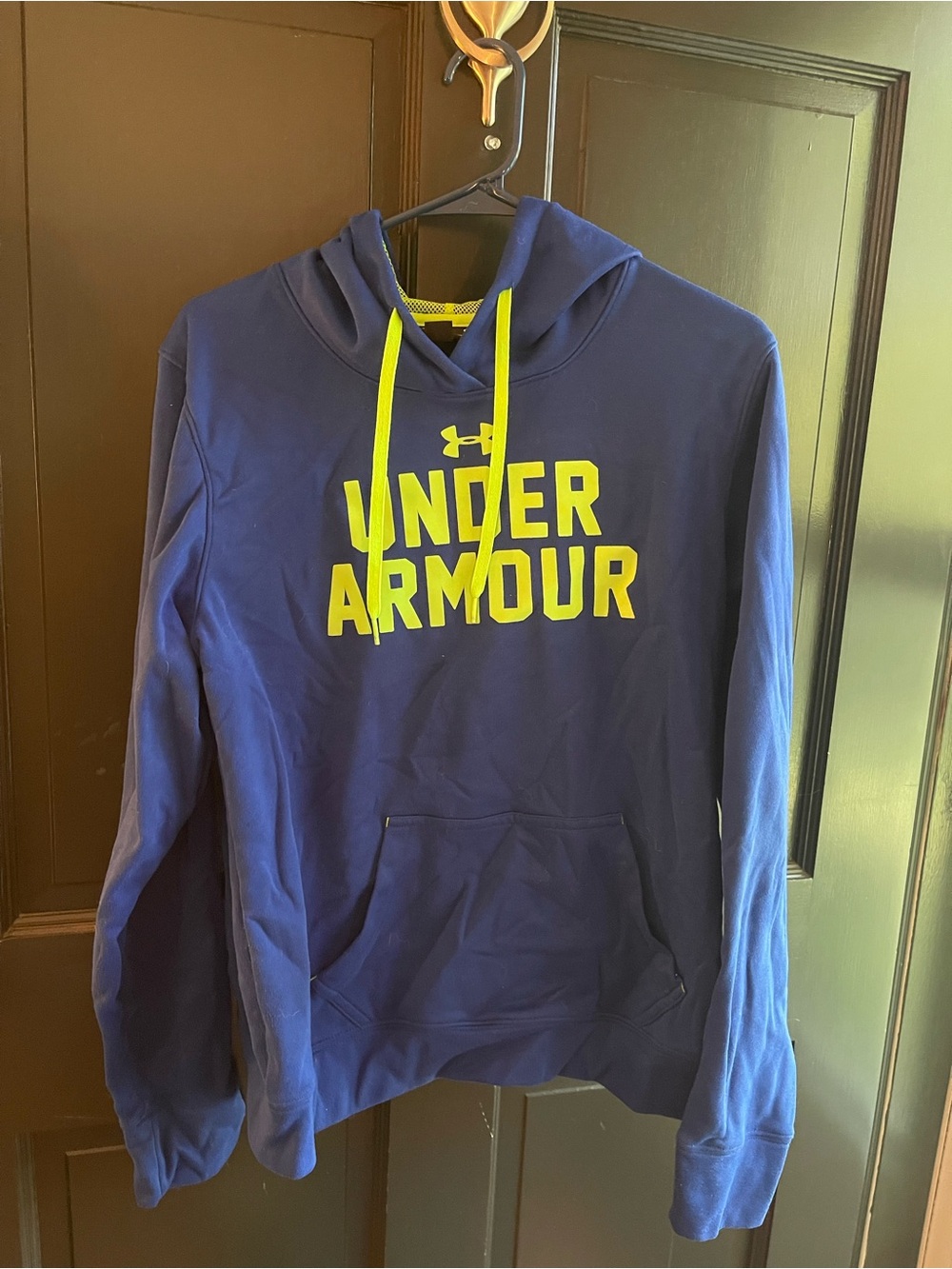 Under Armour Women’s Blue Hoodie with Neon Yellow Logo